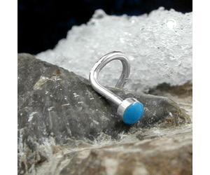Nasenstecker 2,5mm Spirale mit Email-Punkt blau Silber 925