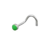 Nasenstecker 2,5mm Spirale mit Email-Punkt grün Silber 925