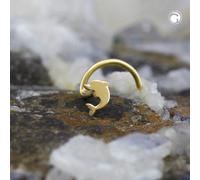 Nasenstecker 2,5mm Spirale mit kleinem Delfin 14Kt GOLD