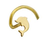 Nasenstecker 2,5mm Spirale mit kleinem Delfin 14Kt GOLD
