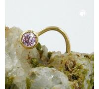 Nasenstecker 2,5mm Spirale mit Zirkonia rund pink 18Kt Gold
