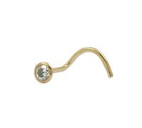 Nasenstecker 2,5mm Spirale mit Zirkonia rund weiß 9Kt GOLD