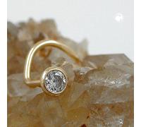 Nasenstecker 2,5mm Spirale mit Zirkonia rund weiß 9Kt GOLD