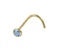 Nasenstecker 2,5mm synth. Aquamarin 18Kt GOLD