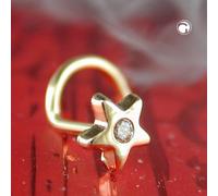 Nasenstecker 4mm Stern mit Zirkonia weiß 14Kt GOLD