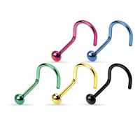 Nasenstecker Kuppel Titan PVD, 5 Stück