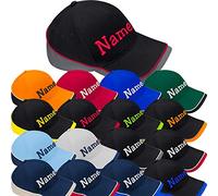 Nashville print factory Teamwear Competition Cap Bestickt mit Wunschtext Name Stickerei Wunschstickerei Mütze Basecap (Black/Orange)