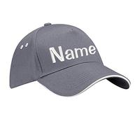 Nashville print factory Ultimate 5-Panel Cap Sandwich Peak Bestickt mit Name/Text Mütze Cappy Basecap (Graphite Grey/Oyster Grey)
