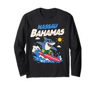 Nassau Bahamas Cooler Surfing Shark Beach Sommerurlaub Langarmshirt