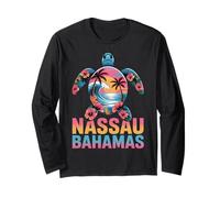 Nassau Bahamas Meeresschildkröte Küste Sonnenuntergang Kunst Langarmshirt
