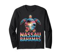 Nassau Bahamas Meeresschildkröte Küstenstrand Grafik Langarmshirt