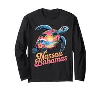 Nassau Bahamas Meeresschildkröte Küstenstrand Kunst Langarmshirt
