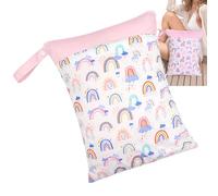 Nassbeutel für Badeanzug, wasserdichte Tasche für Badeanzüge mit 2 Reißverschlusstaschen, wiederverwendbar, waschbar, Schwimmen, Yoga, Turnbeutel, tragbar, schmutzige Kleidung, Reisetasche für