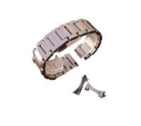 NASUNJIA 18mm 19mm 20mm 21mm 22mm 23mm 24mm Silber Schwarz Uhrenarmbänder Edelstahl Poliert Uhrenarmbänder Armband Armband Frei Gebogene Enden(Silver,22mm)