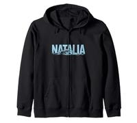 Natalia Sea Waves - Personalisierter Name Ocean Beach Art Kapuzenjacke