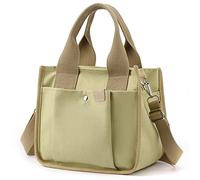 NATINSA Kleine Canvas-Tragetasche mit Taschen für Frauen, niedliche Mini-Umhängetaschen, lässige Umhängetasche, Hobo-Kuriertasche, Khaki