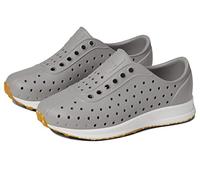 Native Shoes Robbie (Niño Pequeño/Niño Grande) Basketball, Unisex, Kinder, Taubengrau, Weiß, pürierte Muschel, aus gesprenkeltem Gummi, 24 EU