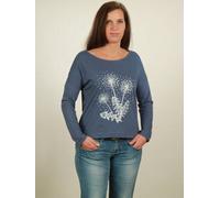 NATIVE SOULS Longsleeve Oversize Damen - Flowers - dark blue dark blue M