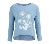 NATIVE SOULS Longsleeve Oversize Damen - Flowers light blue XS