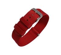 NATO Armband, Rot, Nylon, Edelstahlschnalle, Militär-Stil, Uhrenarmband
