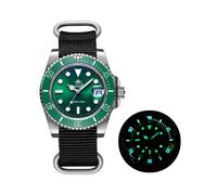 (NATO Grün) 2024 Neue Herren Luxus Quarzuhr 200m Taucheruhren 41mm Keramiklünette Kalenderanzeige Leuchtende Uhren