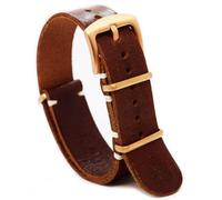 NATO-Uhrenarmband, Zulu-Band, Leder, Militär-Stil, geölt, lang, braun, Whiskey, Leinen, stilvolle Edelstahl-Schnalle, wählen Sie Größe 18 mm, 20 mm, 22 mm, 24 mm, roségold, 22 mm, NATO