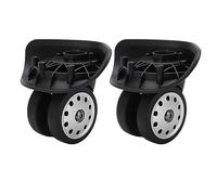 Natudeco 2 Stück Koffer Rollen Gepäck Poröse Räder Schwarz Schwenkrad Ersatz Lockbox Spinner Rad Reise Zoll Box Ersatzteile(Schwarz)