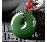 Natürliche chinesische grüne Jade Sicherheitsschnalle Anhänger Halskette Charm Schmuck handgeschnitztes Jadeit Amulett Mode Männer Frauen Gfits (Gem Color : Green)