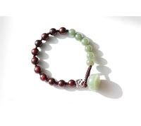 Natürliche grüne Hetian Jade Pterocarpus Striata Perlen Armband Frauen handgemachte Buddhismus ethnischen Stil Charme Armreif Schmuck