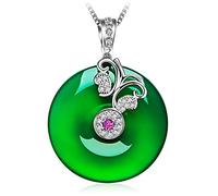 Natürliche grüne Jade Sicherheit Schnalle Anhänger 925 Silber Schmetterling Halskette Chinesische Mode Charm Schmuck Zubehör for Frauen Geschenke
