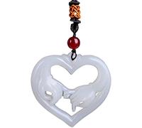 Natürliche Jade weiße Jade Hand in Hand Herz zu Herz Halskette Paar Anhänger