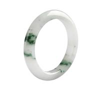 Natürliche Jaderinge für Frauen viel Glück Reichtum Grüne Weiße echte dünne Jade Band Ring, echte chinesische Jadeit Jade Ring Schmuck Geschenke für Frauen, US Size 4 4