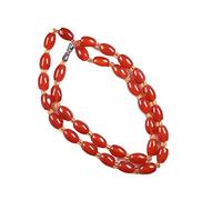 Natürliche rote Jade Oval Perlen Edelstein Halskette Handmade Frauen Schmuck