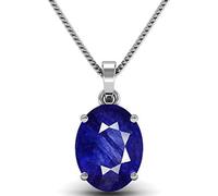 Natürlicher 5,50 Karat blauer Saphir-Edelstein-Anhänger, Halskette für Damen, klassischer, eleganter Saphir-Schmuck, September-Geburtsstein Geschenk
