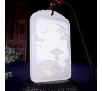 Natürlicher chinesischer Saphir, handgeschnitzte Landschaftsanhänger, Mode-Boutique-Schmuck, Halskette für Männer und Frauen, beliebtes Geschenk (Farbe: 2)