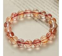 Natürlicher Edelstein Rutilquarz Armband Feng Shui Reichtum Armband for Frauen Männer Edelsteine Kristall Chakra Armband Meditation Talisman for Glück Wohlstand,12mm ( Color : Quartz , Size : 10mm )
