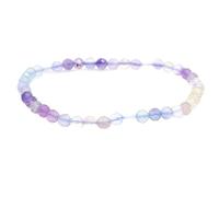 Natürlicher Regenbogenfluorit-Edelstein, 4 mm | Rondell-förmiger, facettierter Stein | mehrfarbiger Stein | Energie-Stretch-Armband | Heilendes Armband | handgefertigter Schmuck | LK_WOSB_00918_6.5