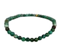 Natürliches afrikanisches Jade-Armband, 4 mm, glatt geschliffene Perlen, runde Form, grüne Farbe, 18 cm (7 Zoll) dehnbar, Unisex, für Meditation, als Geschenk und Glücksbringer | L_STBC_00153_6.5