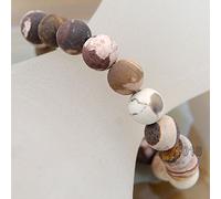 Natürliches, mattes, mattiertes Edelstein-Armband, rund, heilendes Reiki, 4 mm, 6 mm, 8 mm, 10 mm (10 mm, mattes Australien-Zebre)