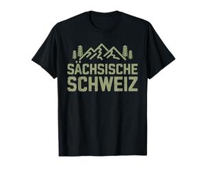 Natur Sächsische Schweiz Klettern Wanderlust Berge Felsen T-Shirt