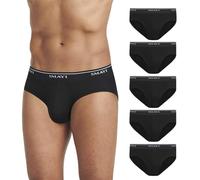 Natural Feelings Slips Herren Unterhosen Herren Slip aus weicher Baumwolle Herren Unterhose Pant Unterwäsche L, C:Schwarz