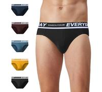 Natural Feelings Slips Herren Unterhosen Herren Slip aus Weicher Viskose Herren Unterhose Pant Unterwäsche L, H:Schwarz/Hellgrau/Weiß