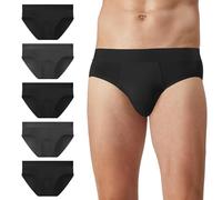 Natural Feelings Slips Herren Unterhosen Herren Slip aus weicher Viskose Herren Unterhose Pant Unterwäsche XL, F:Schwarz/Grau