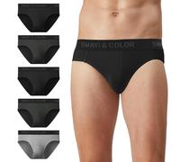 Natural Feelings Slips Herren Unterhosen Herren Slip aus weicher Viskose Herren Unterhose Pant Unterwäsche L, G:Schwarz/Hellgrau/Dunkelgrau