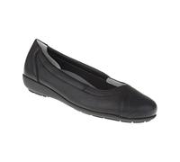 Natural Feet Bequeme Damen Ballerinas aus Hirschleder, Christina, sportliche breite flache Sommerschuhe, Halbschuhe, Weite H, Hallux Valgus geeignet, weiche Schuhe mit Wechselfußbett 36 schwarz