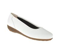 Natural Feet Bequeme Damen Ballerinas aus Hirschleder, Johanna, sportliche breite Flache Sommerschuhe, Halbschuhe, Weite H, Hallux Valgus geeignet, weiche Barfuß Schuhe mit Wechselfußbett 36 weiß