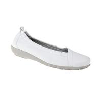 Natural Feet Bequeme Damen Ballerinas aus Hirschleder, Polina, sportliche breite Flache Sommerschuhe, Halbschuhe Weite H, Hallux Valgus geeignet, super weiche Schuhe, Wechselfußbett 43 weiß