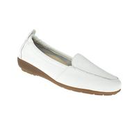 Natural Feet Damen Mokassin Marie aus echtem Hirschleder in Weite H, Hallux Valgus geeignet, Schuhe mit Einlegesohlen, Wechselfußbett 42 weiß