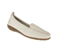 Natural Feet Damen Mokassin Marie aus echtem Hirschleder in Weite H, Hallux Valgus geeignet, Schuhe mit Einlegesohlen, Wechselfußbett 42 beige
