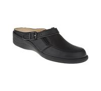 NATURAL FEET Damen Pantolette Füssing in schwarz und weiß, Rindsleder, Weite H, Hallux Valgus geeignet, mit Wechselfußbett und Luftpolster, Sandalen, bequemer Sommerschuh mit Absatz Plateau 40 schwarz